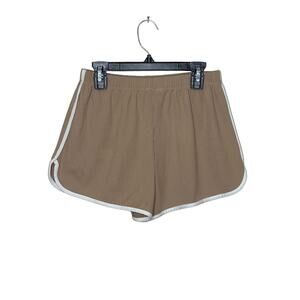 Capella beige ribbed pull on shorts size Small